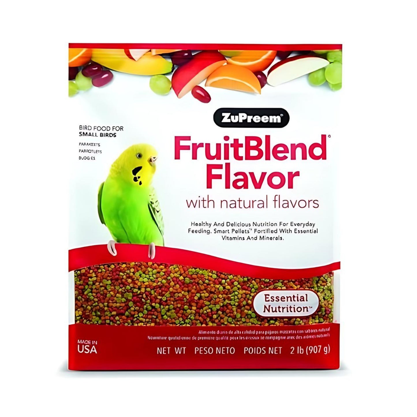 ZuPreem Fruitblend Flavor With Natural Flavors (For Small Birds Parakeet, Parrotlets, Budgies )