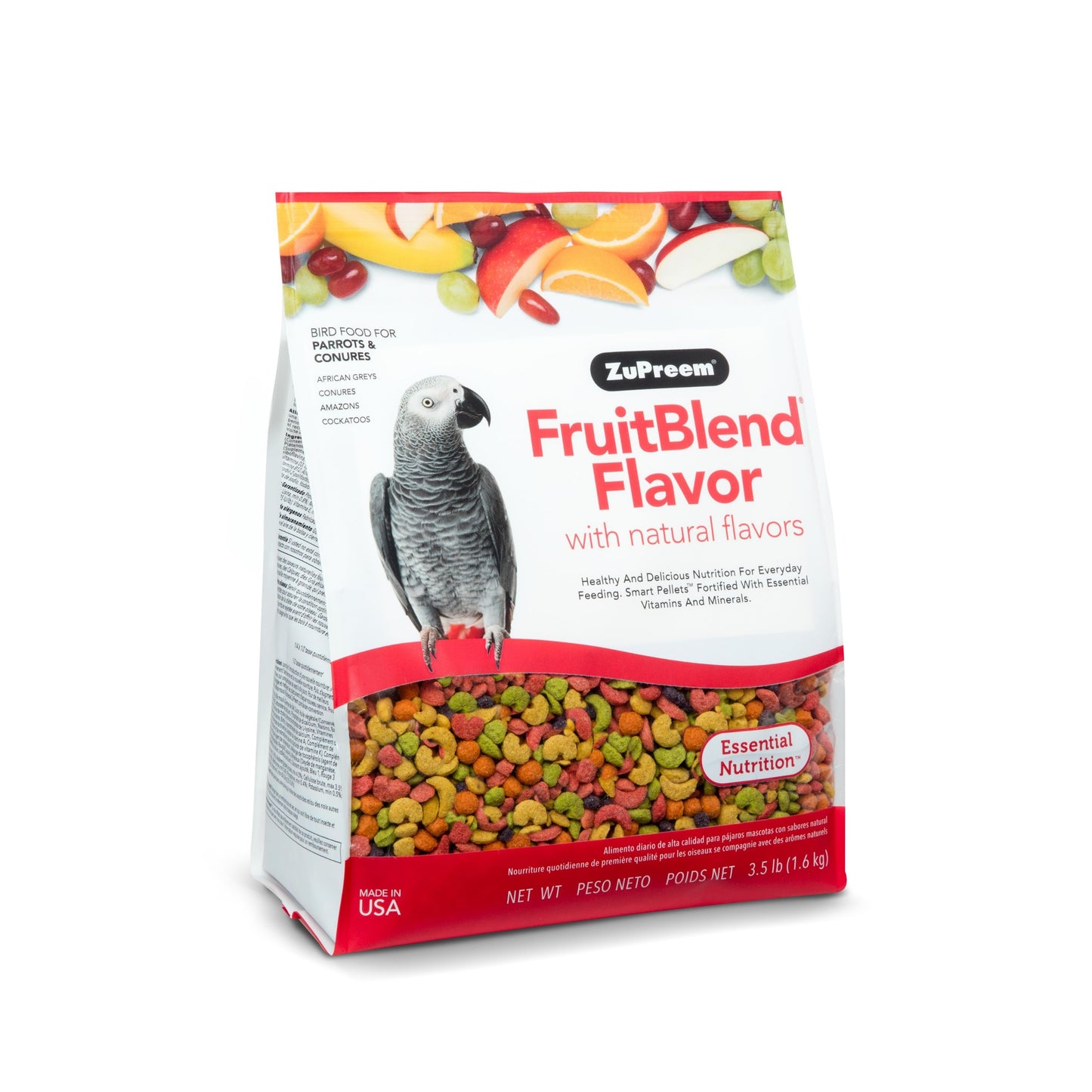 ZuPreem Fruitblend Flavor With Natural Flavors ( For Parrots , Conures )