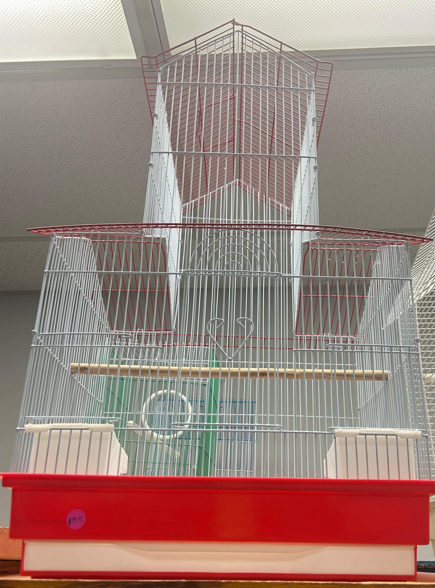 5018 Pet Pioneer House Top Cage (BLUE or RED and yellow)