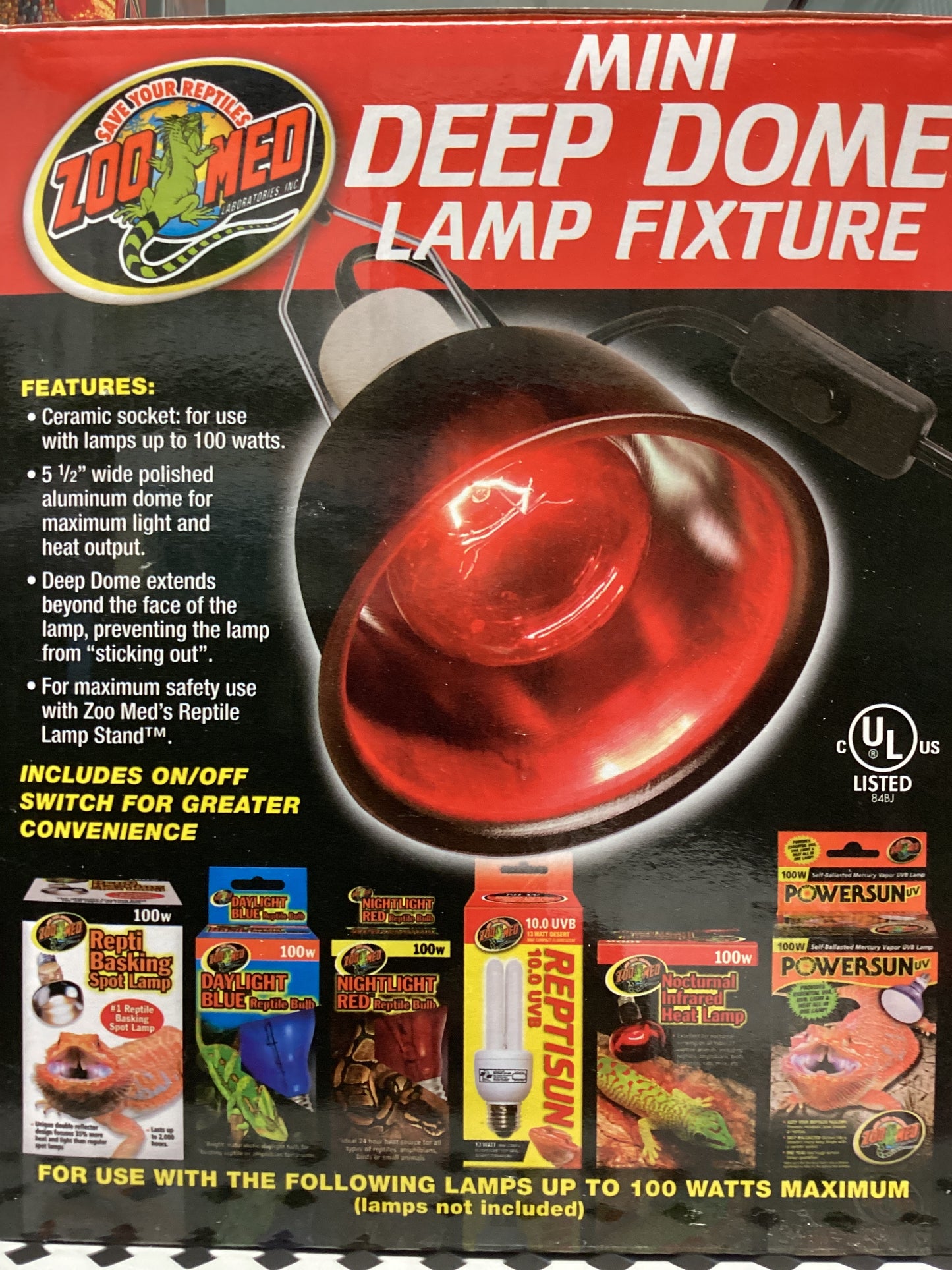 Zoo Med Mini Deep Dome Lamp Fixture - 5.5 Inch