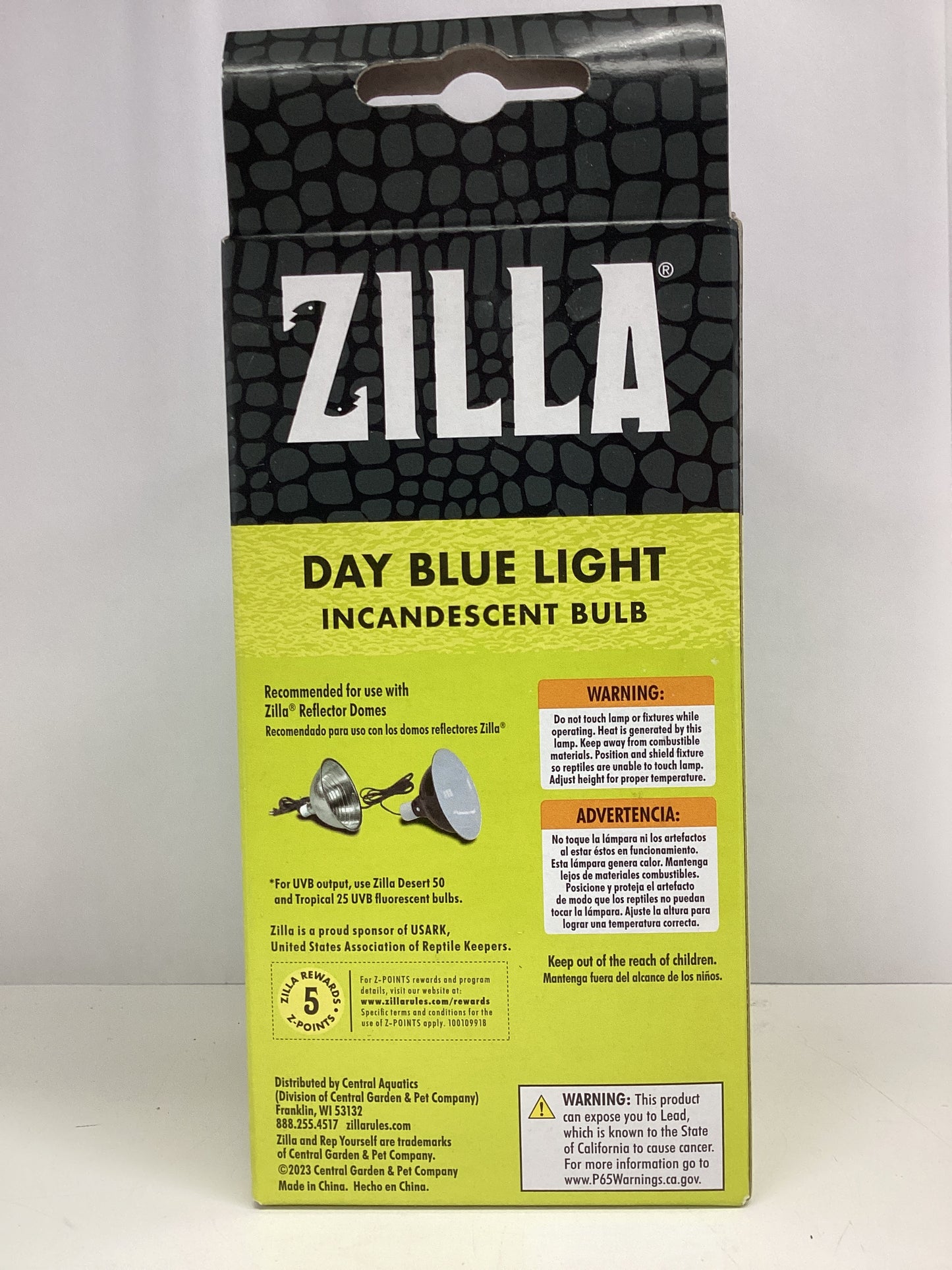 Zilla Day Blue Light Incandescent Bulb 100W - Reptile Basking Heat Lamp