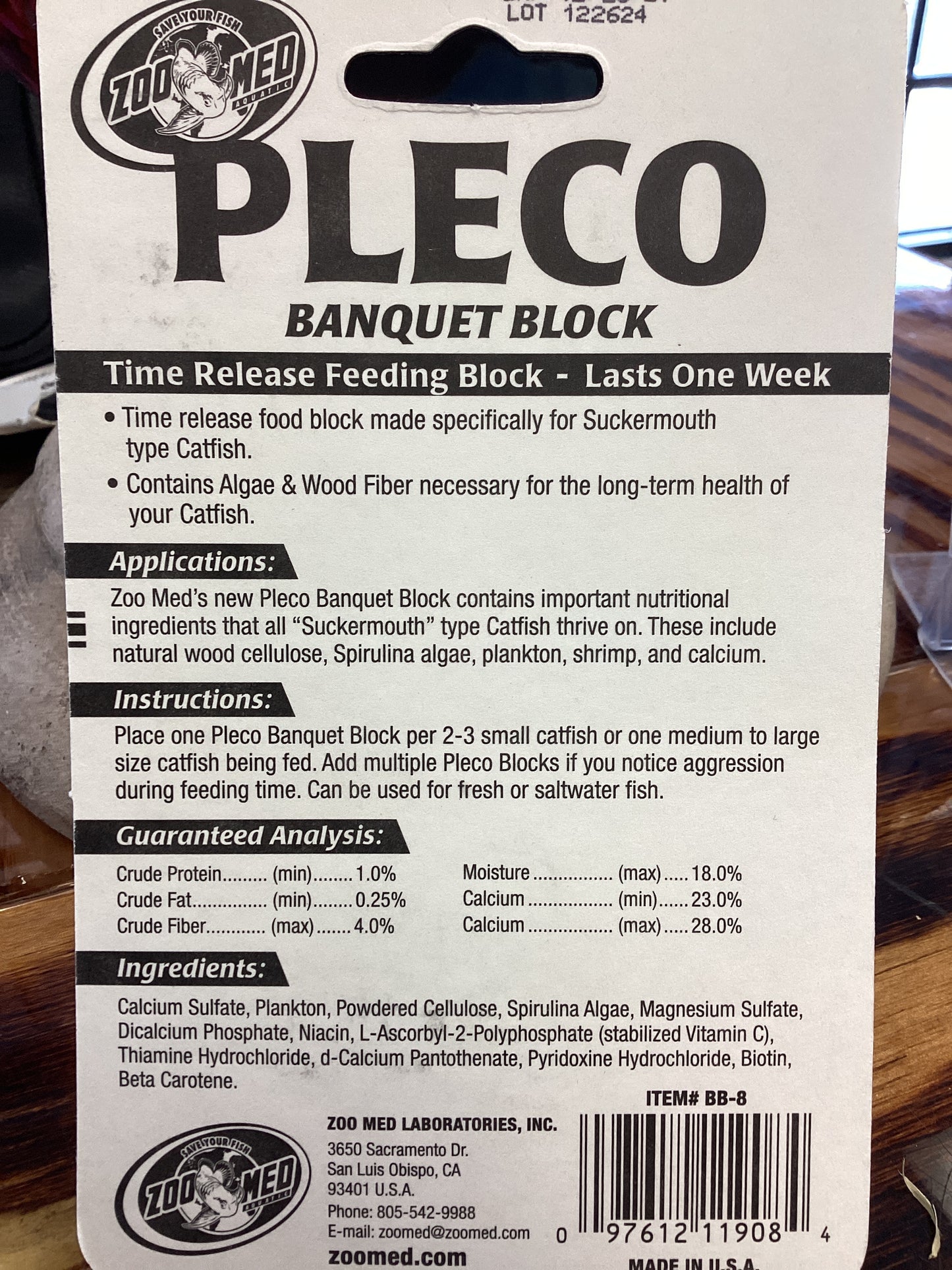 Zoo med pleca banquet block fish