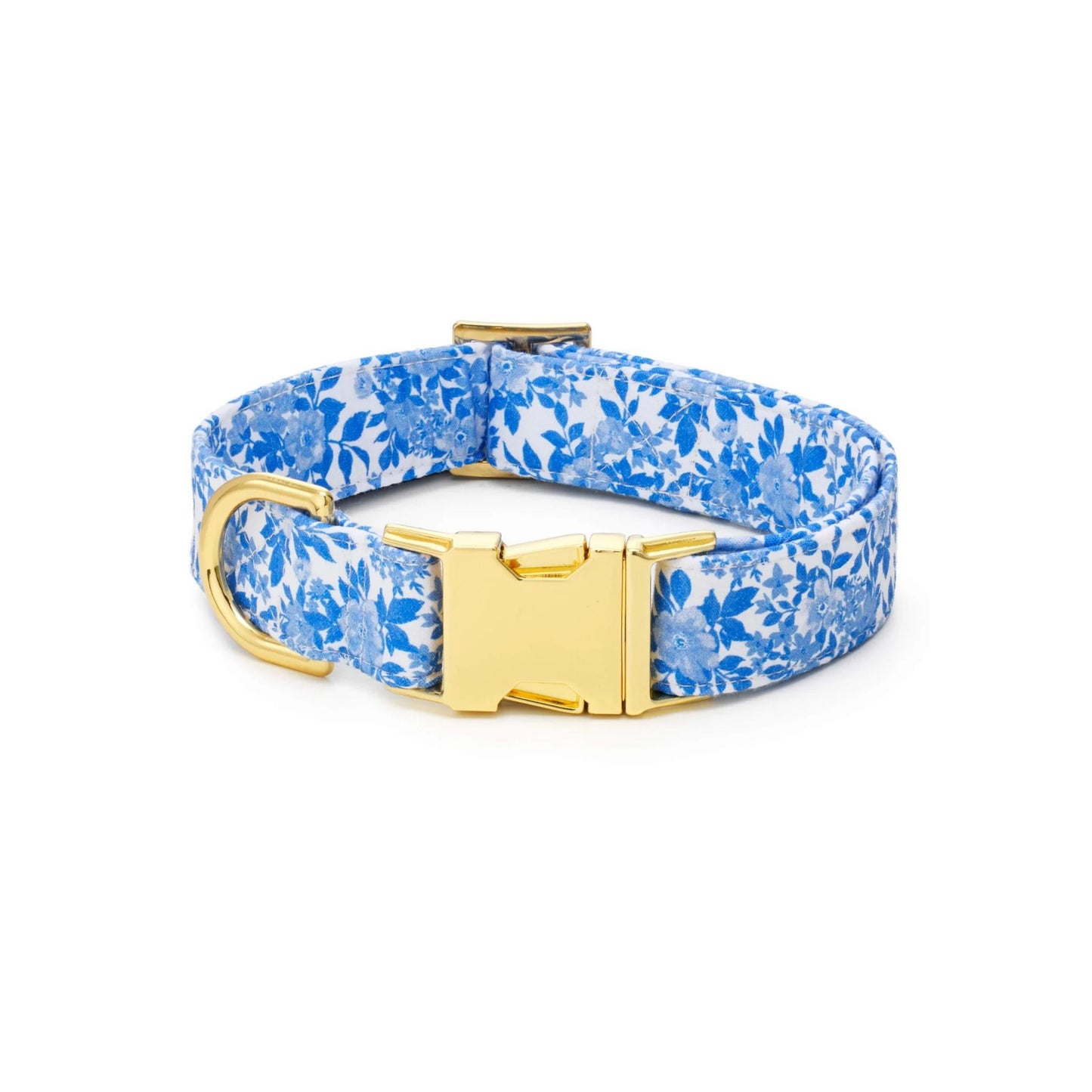 P Dog Collar Blue Floral Medium