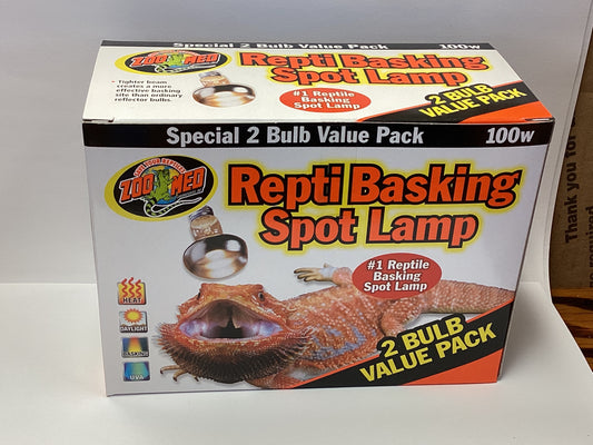 Repti basking light lamp 2 bulb 100w