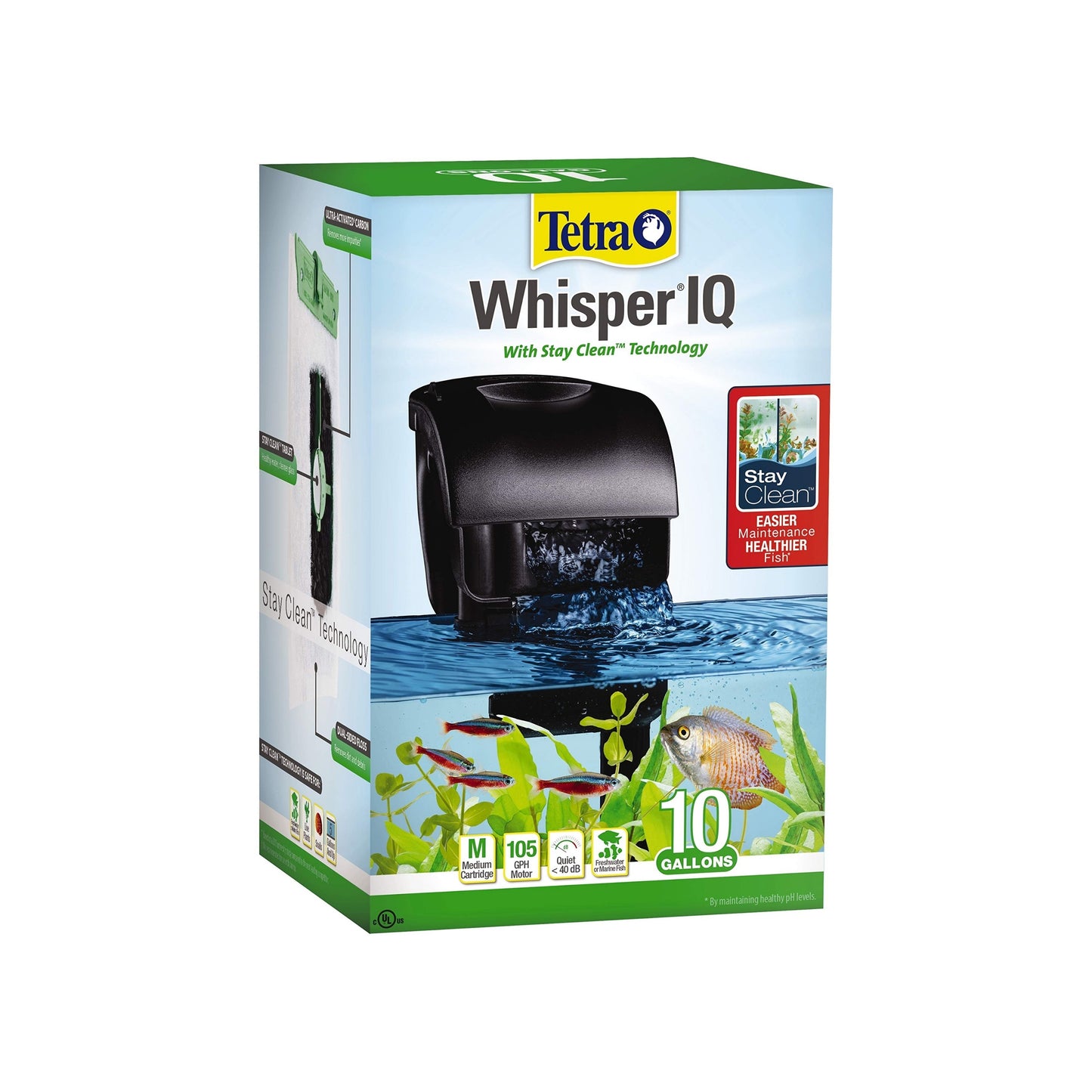 Whisper IQ With Stay Clean Technology 10 Gallon