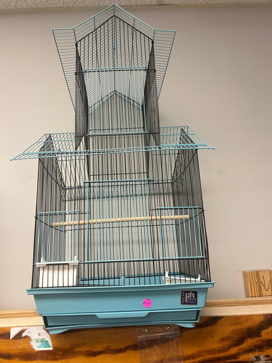 5018 Pet Pioneer House Top Cage  (BLUE or RED and yellow)