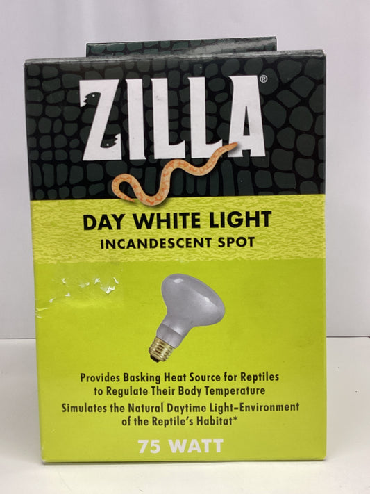Zilla Day White Light Incandescent Spot 75W - Reptile Basking Heat Lamp