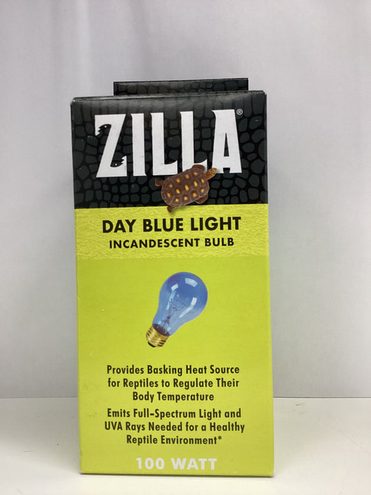 Zilla Day Blue Light Incandescent Bulb 100W - Reptile Basking Heat Lamp