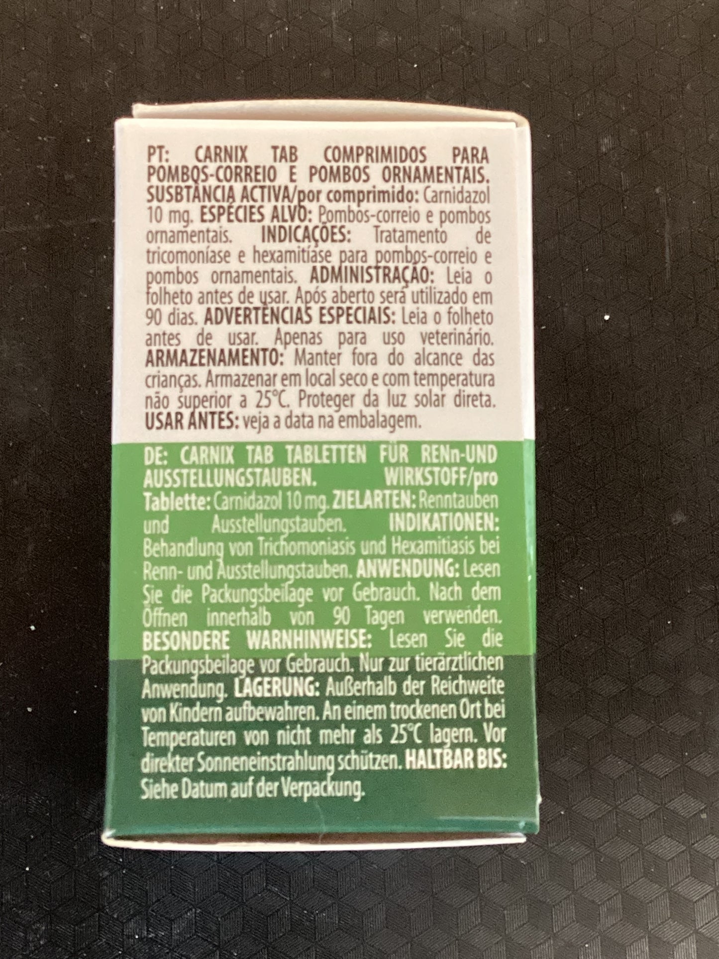 Carnix Tab - Carnidazole 10mg Tablets for Pigeons (50 tablets)