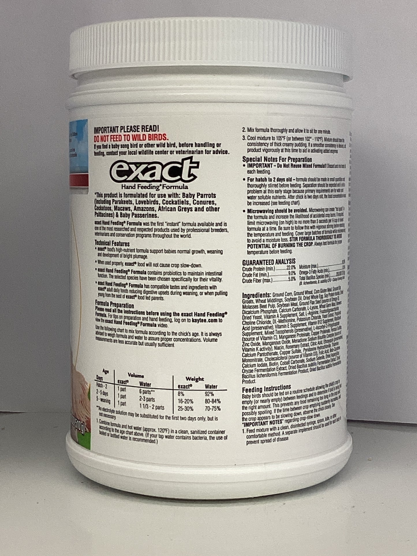 Kaytee Exact Hand Feeding Formula for Baby Birds - 18 oz (510g)