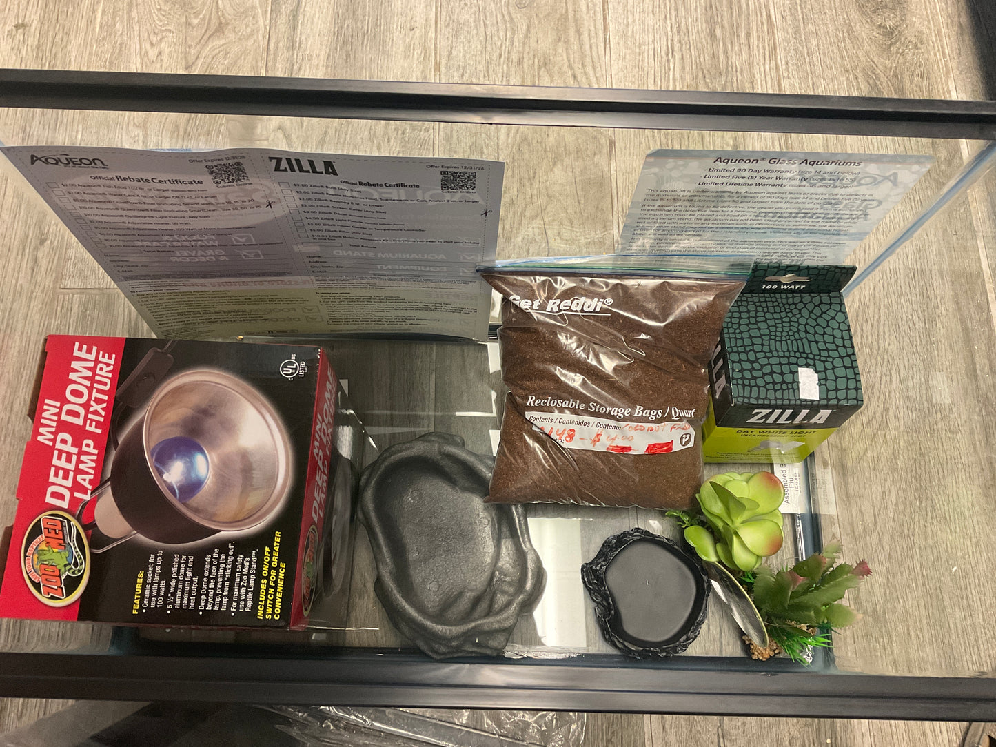 Reptile Habitat Starter Combo Kit (with Tank &amp; Lid)